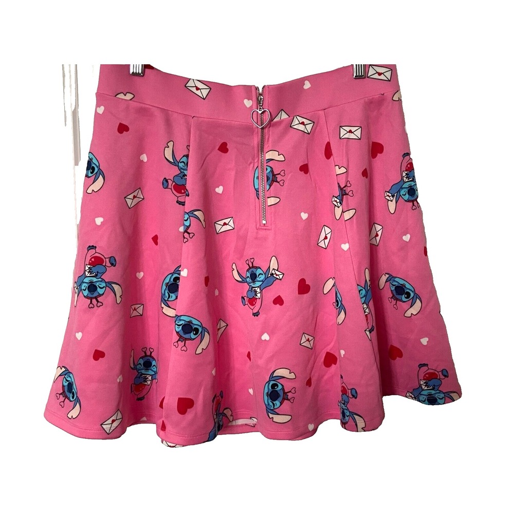 NWT Her Universe Disney Lilo & Stitch Valentine Lovebug Skater Skirt ~Plus sz 1x